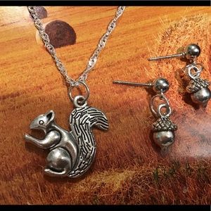 Squirrel 925 silver necklace ripple fall gift new